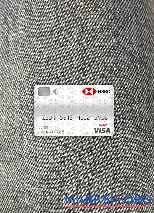 Downloadable Czech HSBC bank visa debit card photolook front template